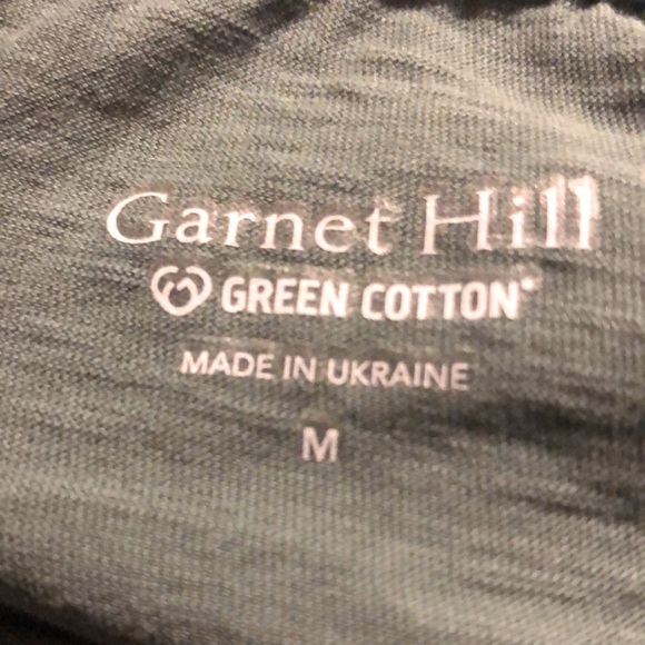 Garnet Hill Sage Green 3/4 Sleeve Blouse with Ruched Side Size M - Picture 3 of 3